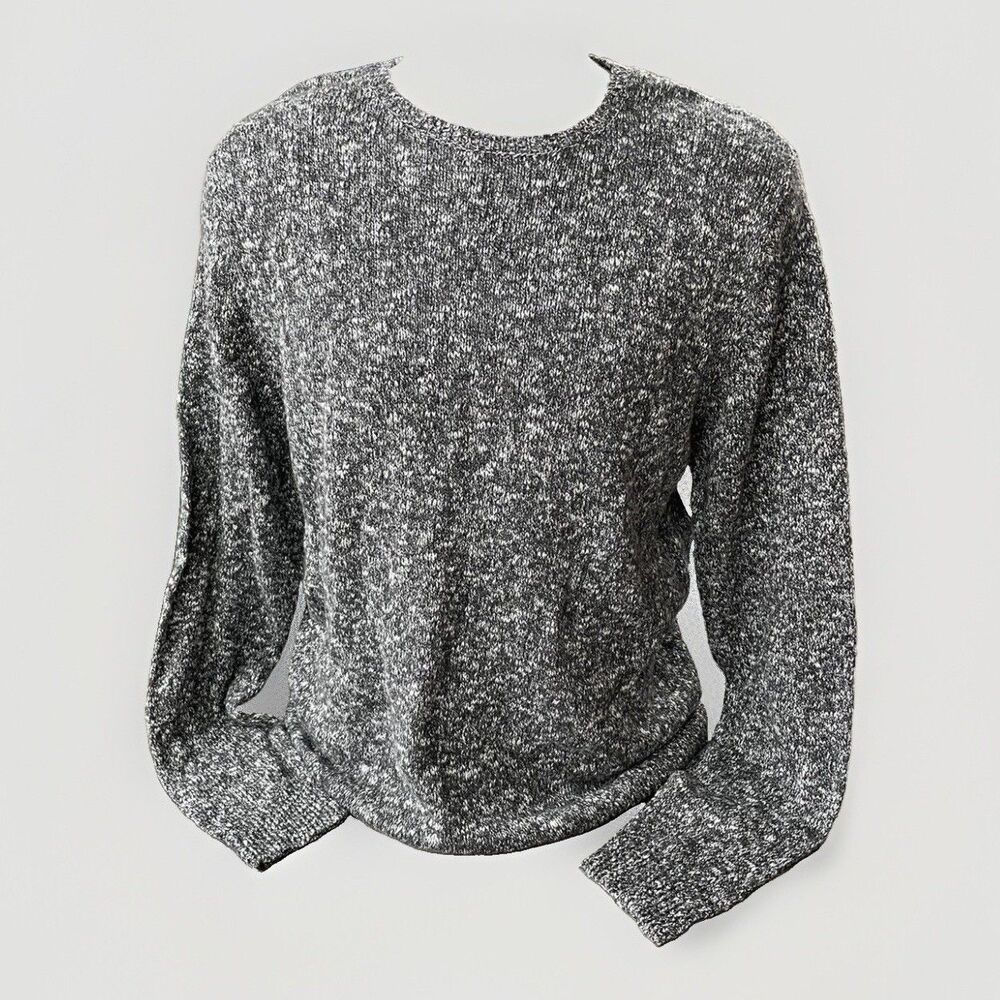 Calibrate Men’s Black Marled Soft Knit Sweater XL Crew Neck Long Sleeve